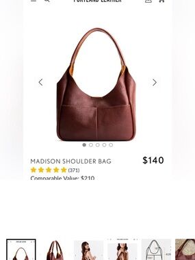 Portland Leather Madison Shoulder Bag - Chestnut Brown
